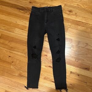 Abercrombie & Fitch Black Distressed Skinny Jeans